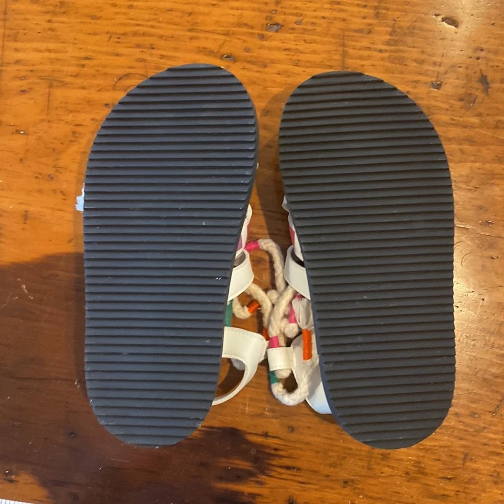 Farm Rio off white sunset anatomic sandal with back tie multi colored size 6 - Picture 12 of 16